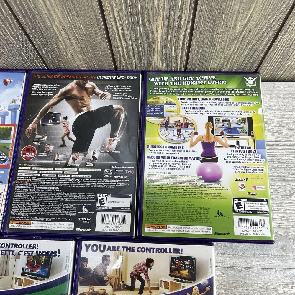 Xbox 360 Kinect Bundle Lot Of 5 Video Games Tested Working